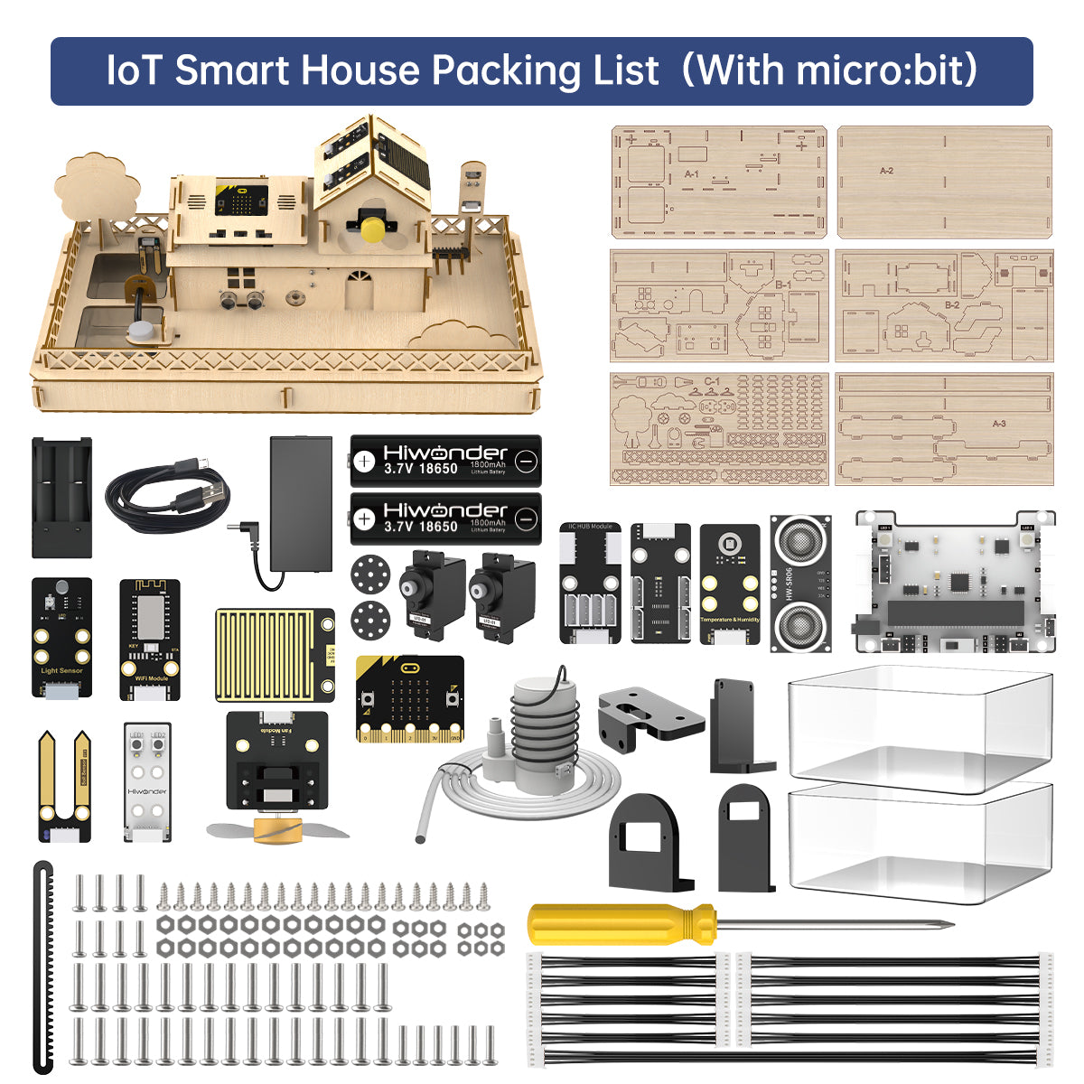 Hiwonder IoT Smart House Kit for Electronic DIY Education Support micro:bit Programming Hiwonder IoT Smart House Kit for Electronic DIY Education Support micro:bit Programming